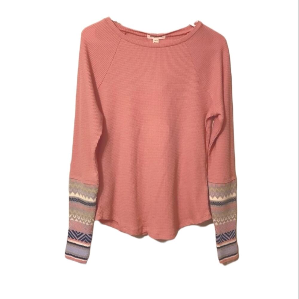 Beachlunchlounge Trace Dusty Rose Waffle Knit Thermal Size SM‎ Design Cuffs - Picture 2 of 11